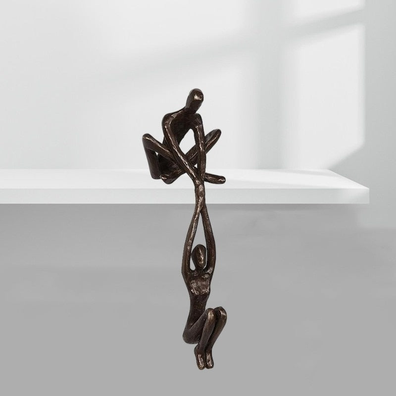 Decorative Sculpture Polystone 20.3 cm Black Living Room Shelf Abstract Art Ornament | Thomler