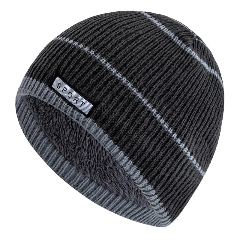Fleece-Lined Knit Beanie for Cold Weather – Unisex Winter Hat with Soft Faux Fur Lining for Everyday Wear, Skiing & Outdoor Activities | Thomler