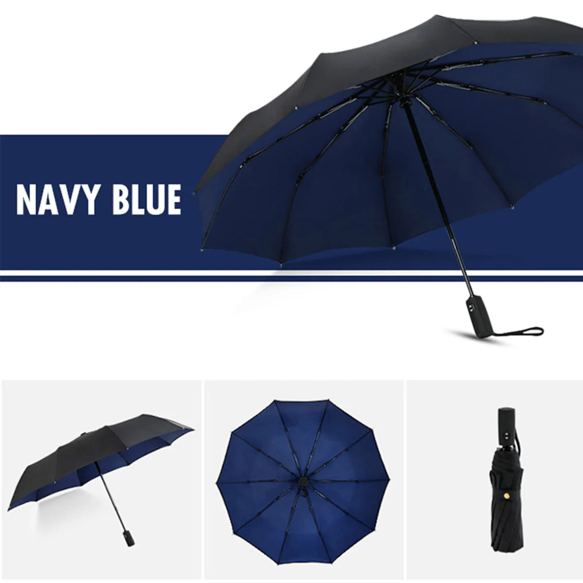 Compact Auto Open/Close Travel Umbrella with Reinforced Canopy – Rain & Wind Protection for Everyday Commuting, Beach Outings, Daily Errands | Thomler