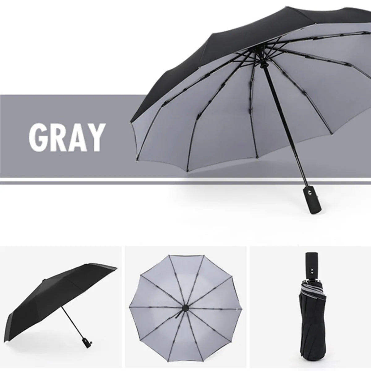 Compact Auto Open/Close Travel Umbrella with Reinforced Canopy – Rain & Wind Protection for Everyday Commuting, Beach Outings, Daily Errands | Thomler