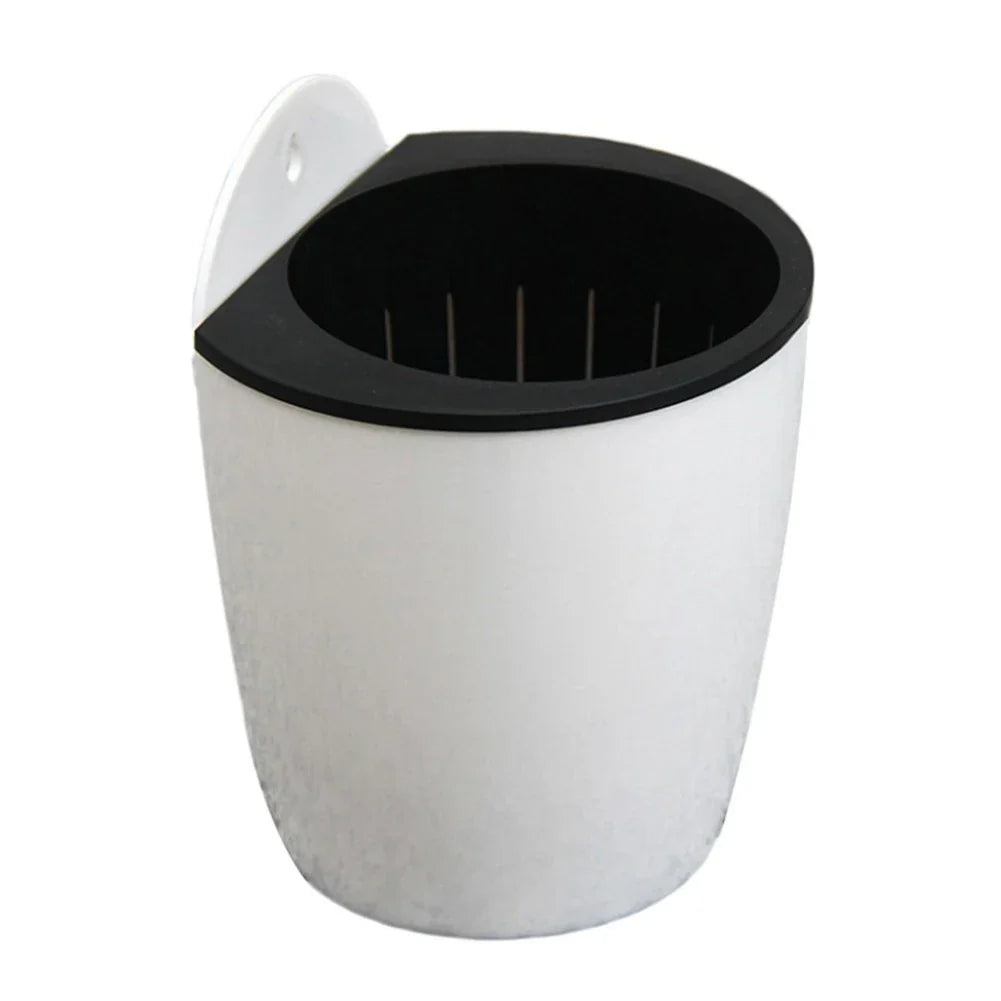 Plant Pot Plastic 18.0 cm White Self Watering Wall Mounted Indoor Outdoor Hanging Planter Hydroponic Herb Succulent Holder | Thomler