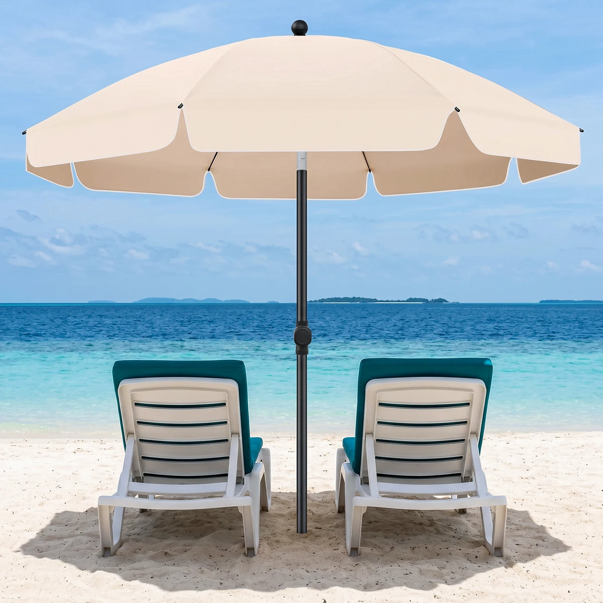 6.5 ft Tilt Patio Umbrella with Carry Bag – Portable UV Protection Canopy for Backyard, Beach & Outdoor Tables | Thomler