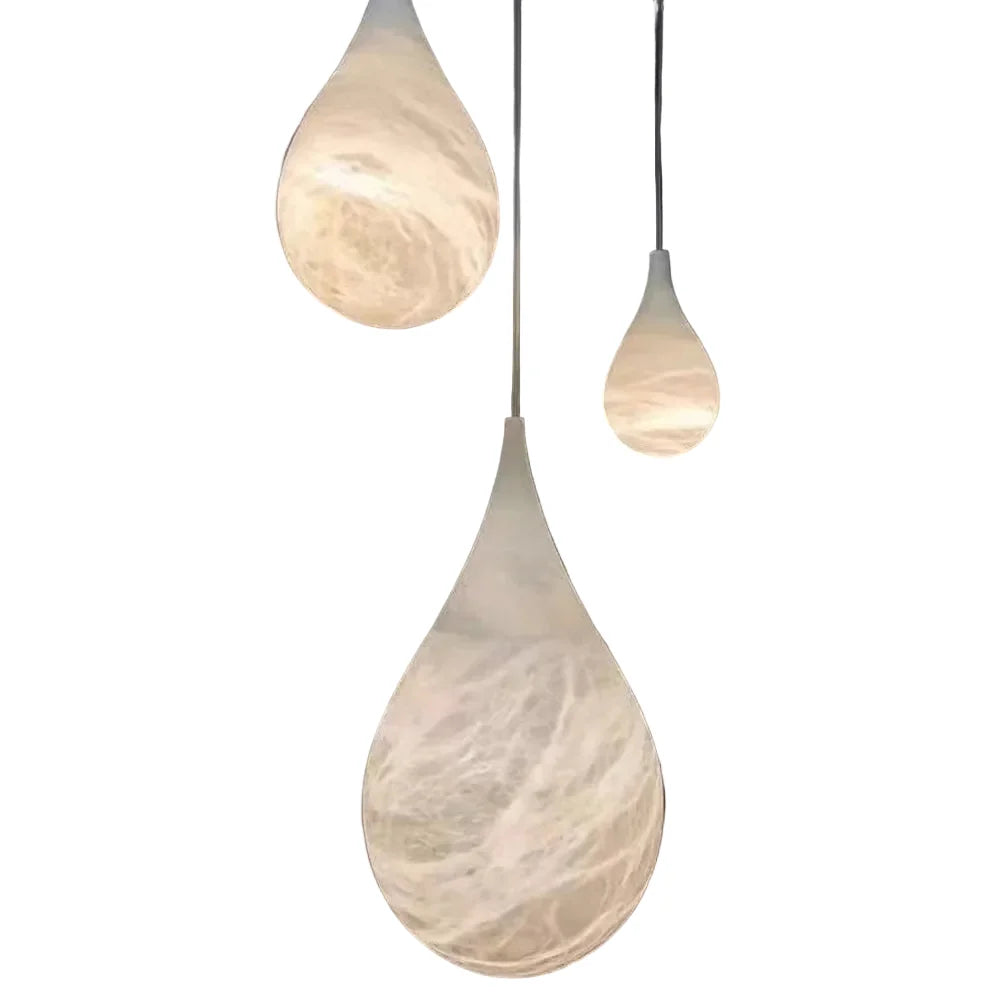 Organic Stone Hanging Lamp with Adjustable LED Light Temperature for Dining Room & Kitchen Island | Thomler