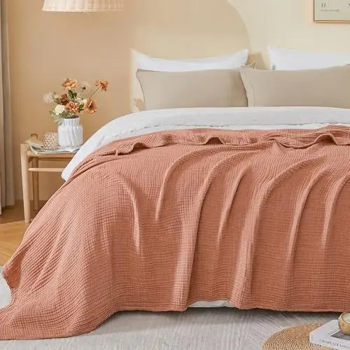 Pure Cotton Gauze Throw Blanket for Couch & Bed – Lightweight Breathable All-Season 100% Muslin Weave | Thomler