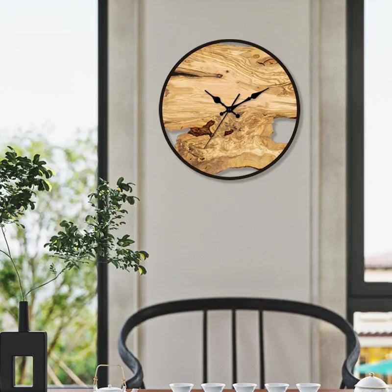 Silent Wood & Acrylic Wall Clock with Noiseless Sweep Hand for Living Room, Bedroom, Office | Modern Minimalist Time Display | Thomler