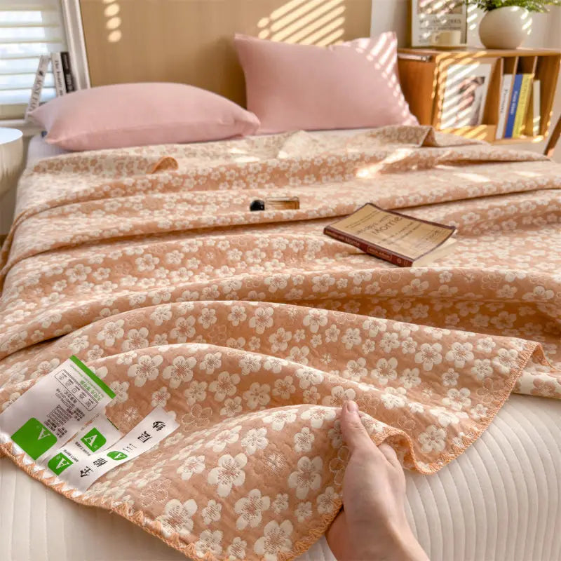 Triple-Layer Breathable Throw Blanket – 100% Pure Cotton Gauze Weave for Couch, Bed & Travel – Year-Round Comfort | Thomler
