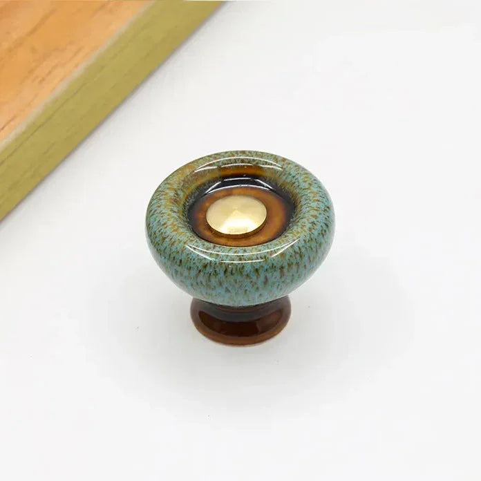 Cabinet Knob Ceramic 3.2 cm Round Furniture Drawer Kitchen Cupboard Handle Replacement Hardware | Thomler