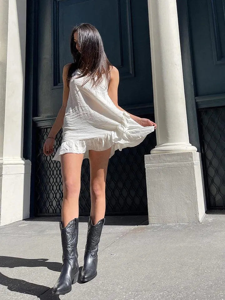 Western-Style Ankle Boots for Women – Versatile Year-Round Footwear with Block Heel & Pointed Toe | Thomler