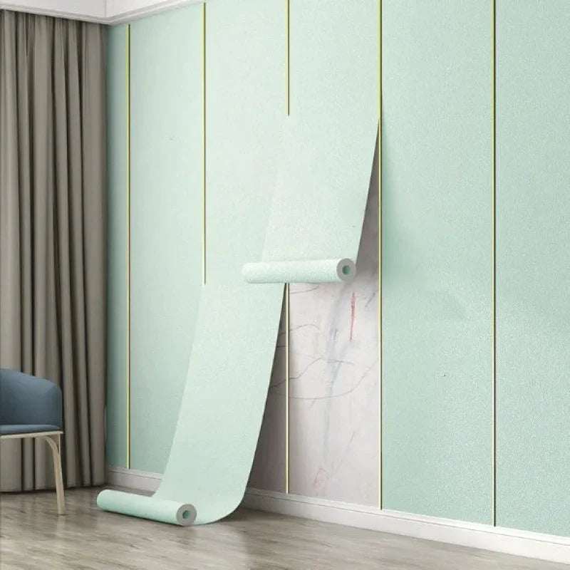 Wallpaper Linen Texture 50.0 cm Peel Stick 3D Wall Panel Living Room Bedroom Moisture Resistant Self Adhesive Covering | Thomler