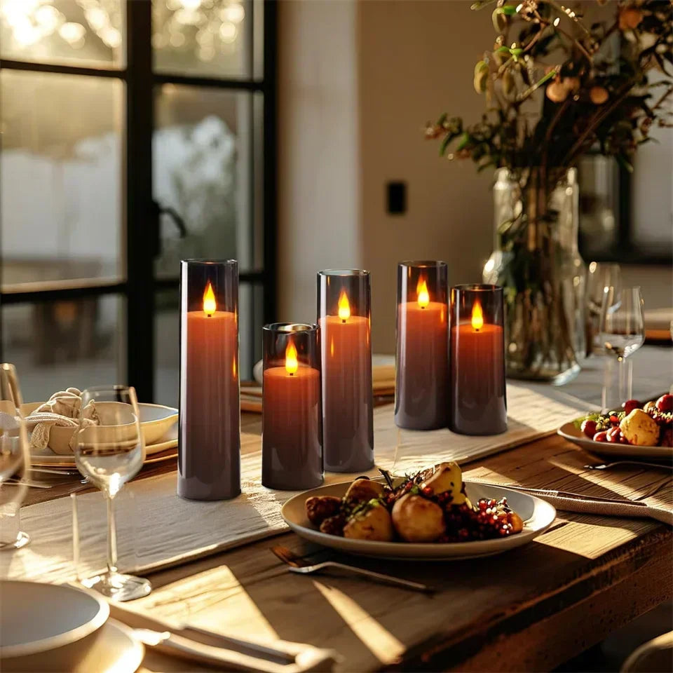 Flameless LED Candles with Flickering Light Effect, Remote Control Battery Operated Pillar Candles for Home Decor, Living Room, Bedroom | Thomler