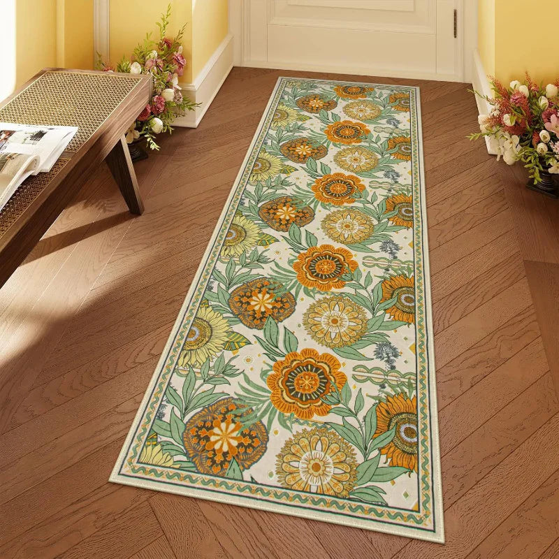 Geometric Print Runner Rug for Hallways – Slip-Resistant Extra Long Entryway Floor Mat | Thomler