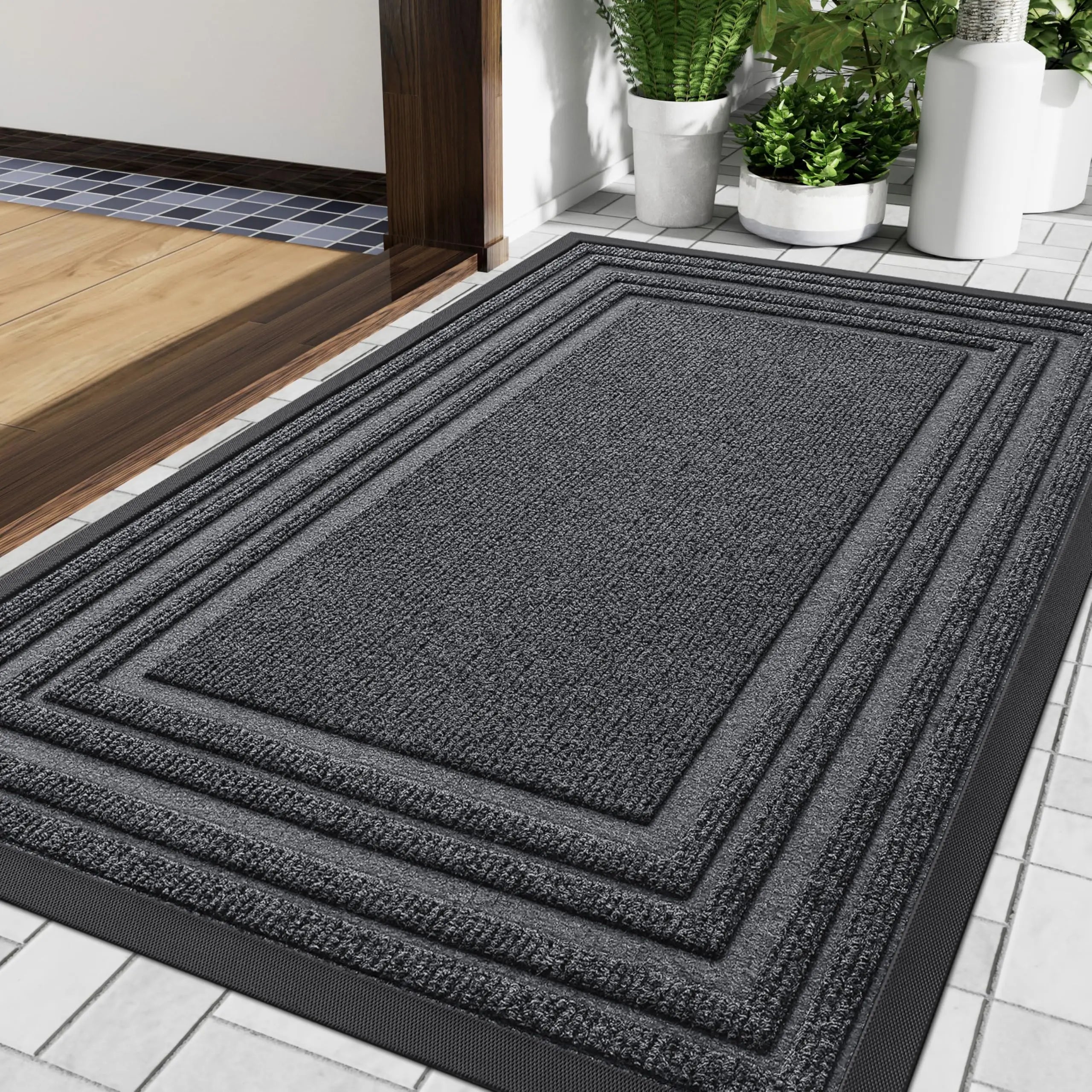 Slim Rubber-Backed Entrance Mat – Non-Slip Indoor Outdoor Doormat for Front Door, Porch & Hallway | Thomler