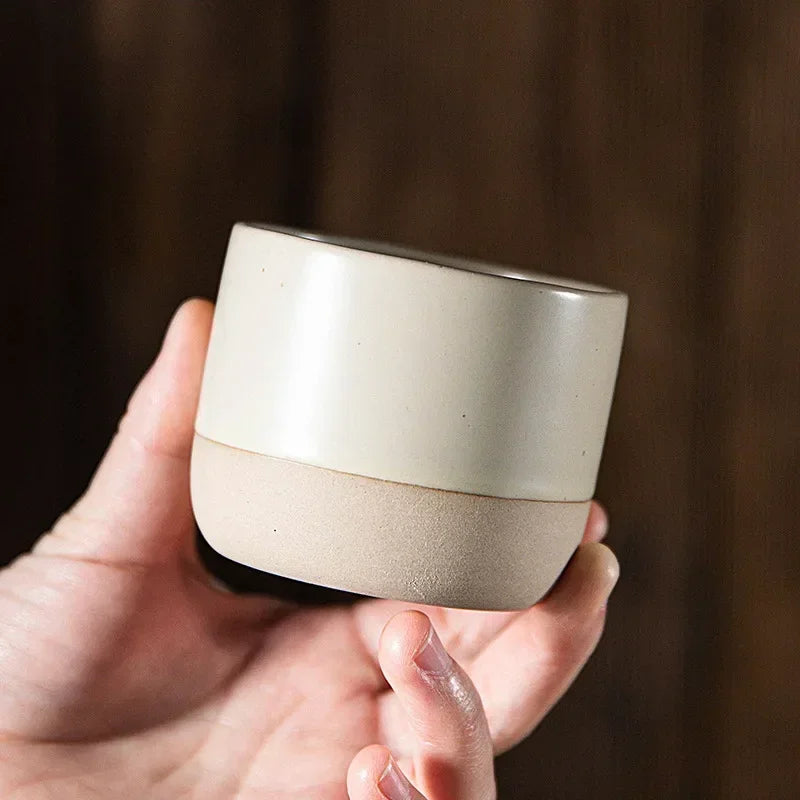 Coffee Mug Ceramic Earthenware 230 ml Beige Wabi Sabi Tea Espresso Cup Minimalist Japanese Drinkware | Thomler
