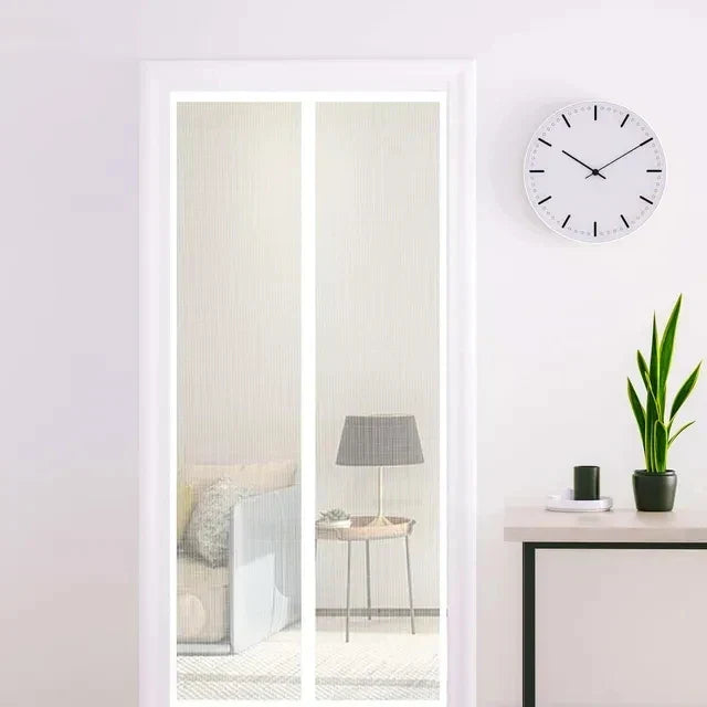 Magnetic Mesh Screen Door Self-Closing Hands-Free Entry Insect Protection Summer Ventilation Black White 31-47 in Patio Balcony RV Home | Thomler