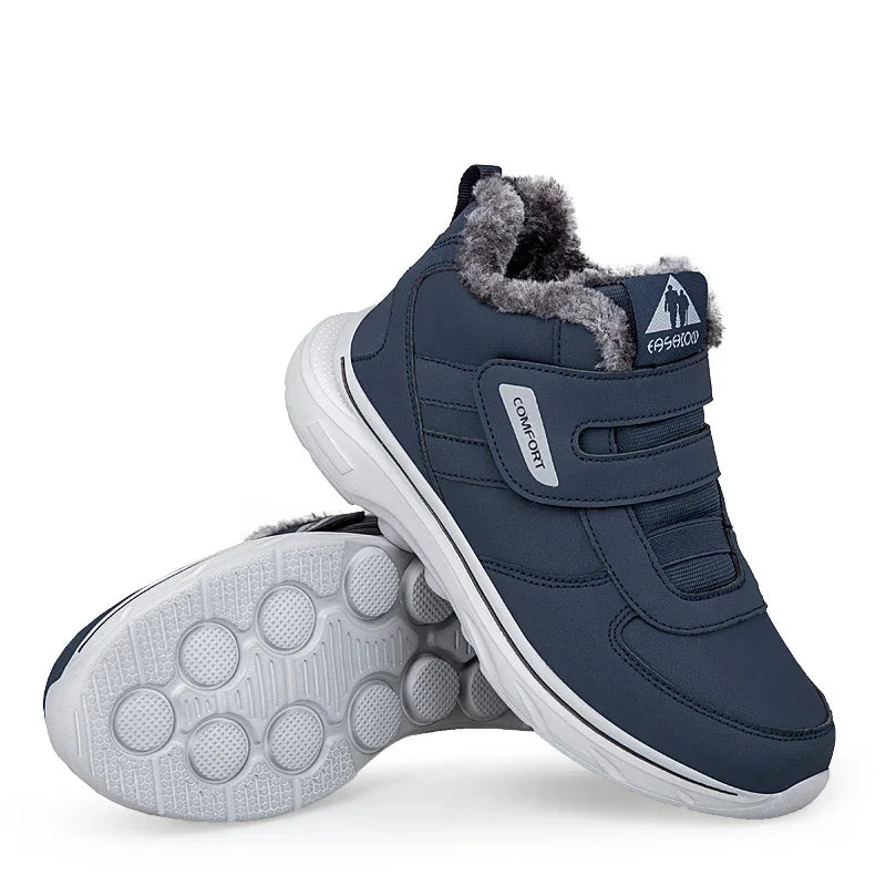 Adjustable Hook-and-Loop High-Top Sneakers for Swollen Feet – Fleece-Lined Orthopedic Walking Shoes for Edema & Bunions | Thomler