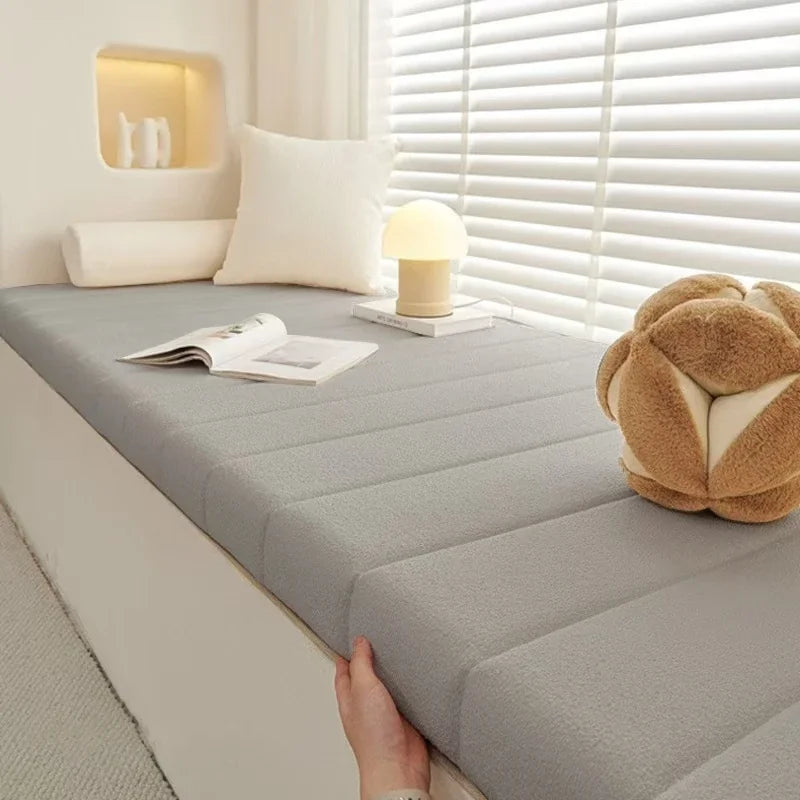 Plush Velvet Bench Cushion – Rectangle Indoor Outdoor Window Seat Pad with Memory Foam & Non-Slip Base for Chairs, Patios, Garden Swings | Thomler