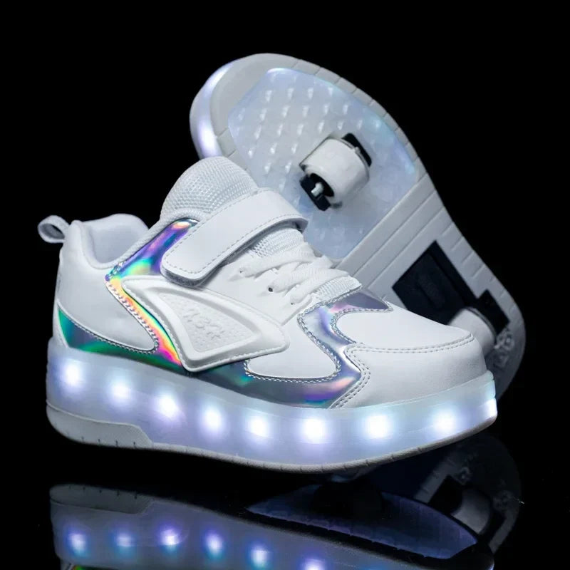 Light-Up Roller Sneakers for Kids – Illuminated Wheels with LED Lights for Boys & Girls – Skate Shoes with Retractable Wheels | Thomler