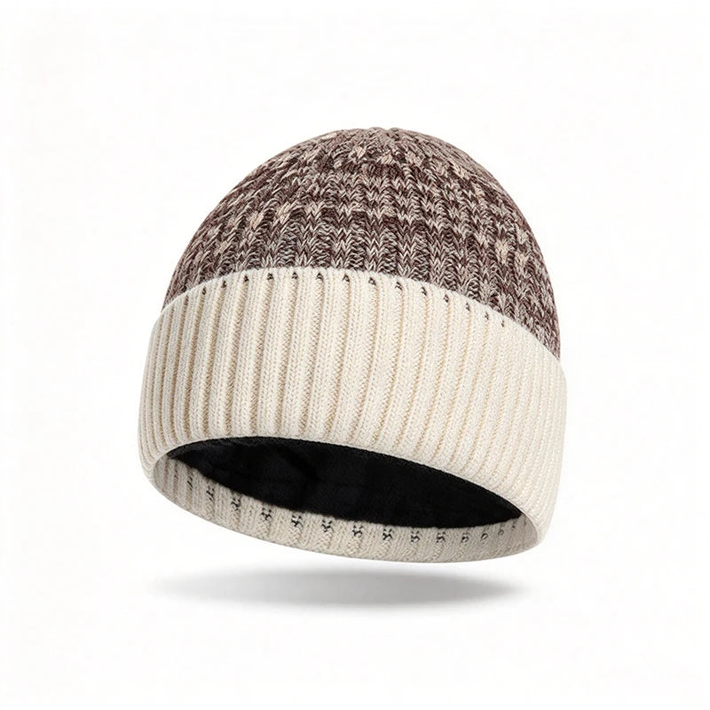 Men's Thermal Knit Winter Beanie with Fleece Lining – Ribbed Cuff Hat for Everyday Cold-Weather Comfort | Thomler
