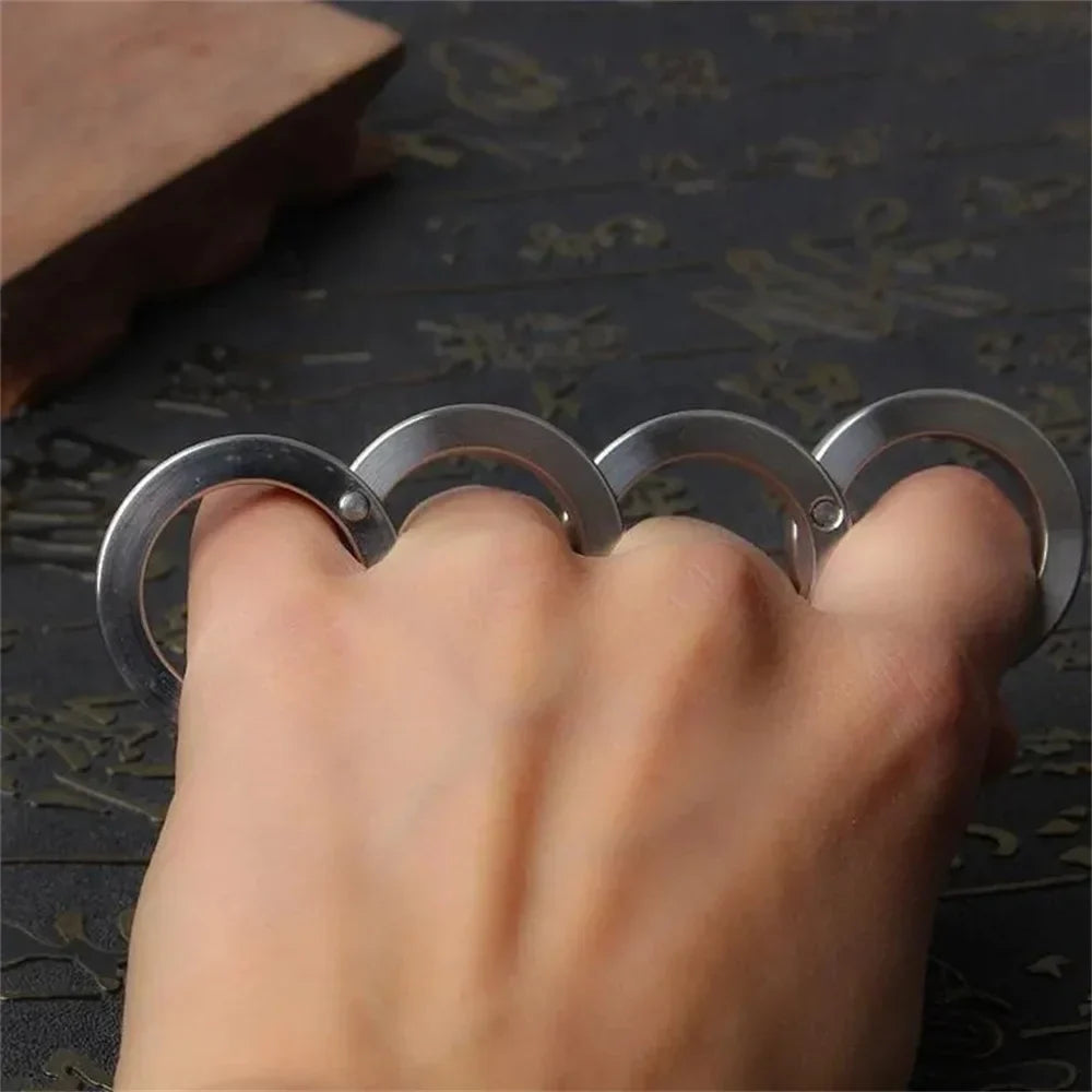Tactical Emergency Ring Self Defense Tool Silver Metal Finger Guard Discreet Protection Everyday Carry Compact Security Ring for Women Men | Thomler