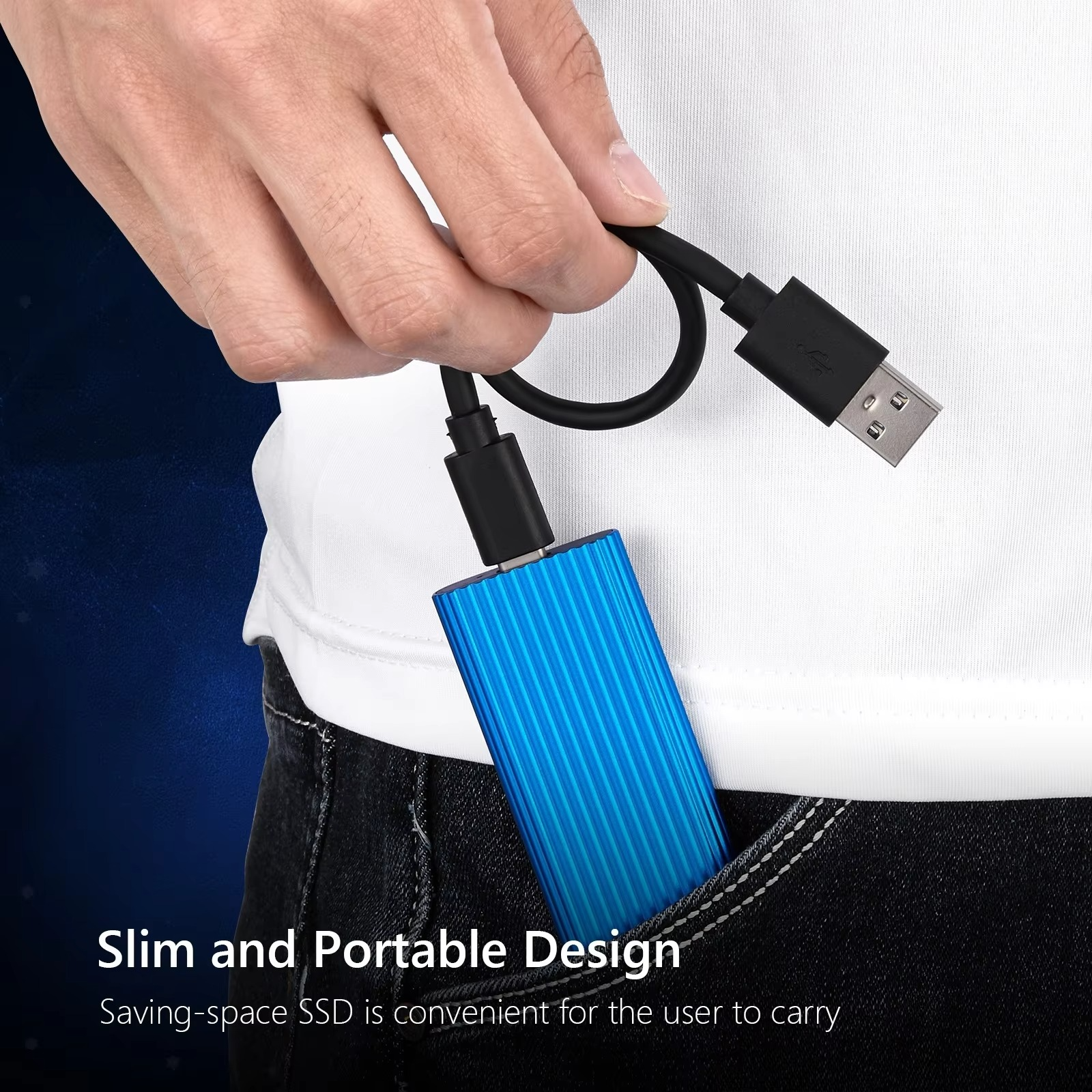 Pocket-Sized Solid State Drive USB 3.1 for Mac & PC | Portable High-Speed Data Storage External Hard Drive Backup | Compact SSD for Gaming L | Thomler