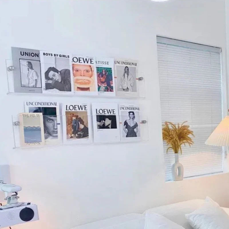Wall Shelf PVC 80.0 cm 31.5" Floating Magazine Storage Living Room Office Book Display Rack Organiser | Thomler