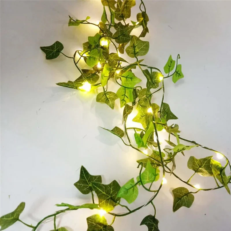 Battery-Operated Leaf Vine LED Garland – Decorative Indoor & Outdoor Foliage Lights for Holidays & Weddings | Thomler