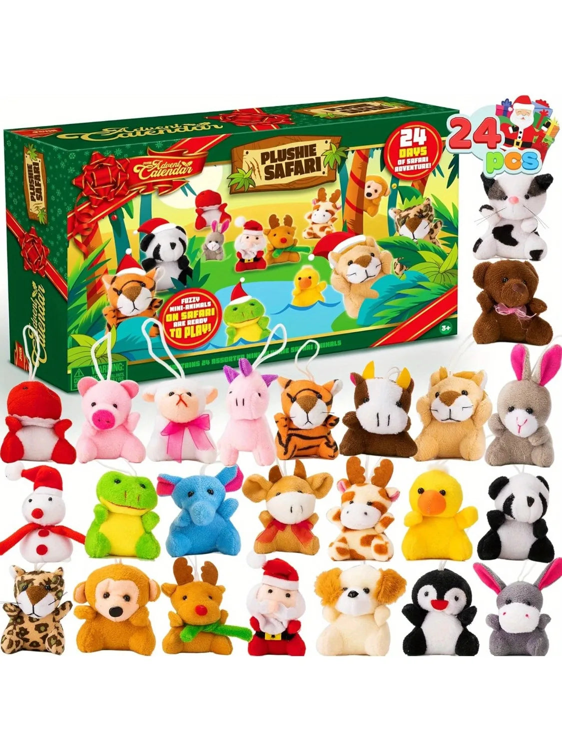 24-Day Holiday Countdown Calendar with Stuffed Animal Surprises for Kids | Thomler