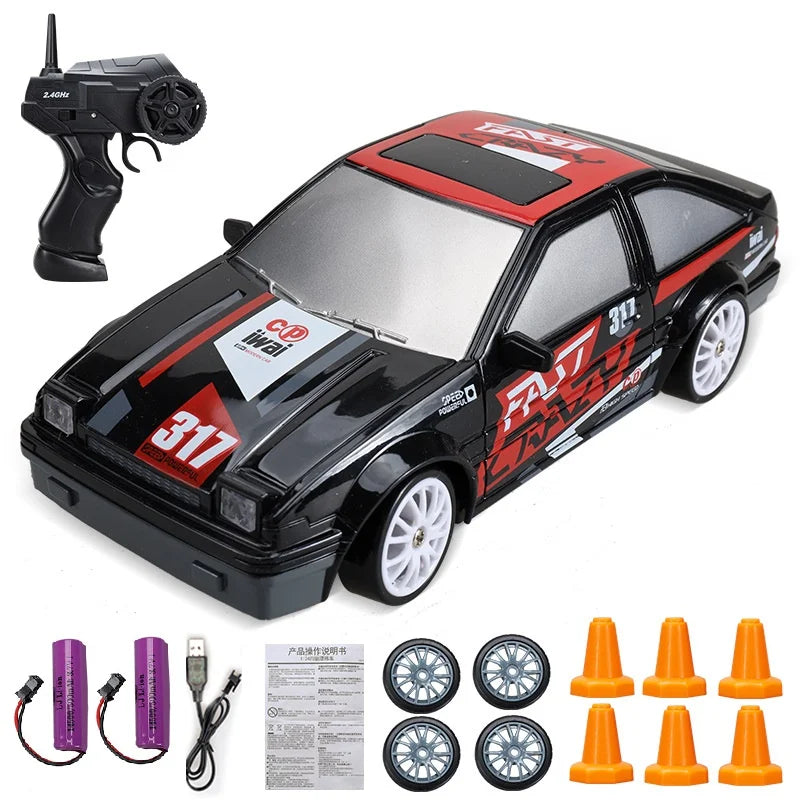RC Mini Drift Car Remote Control Racing Toy with LED Lights & Rechargeable Battery for Kids & Adults | Thomler