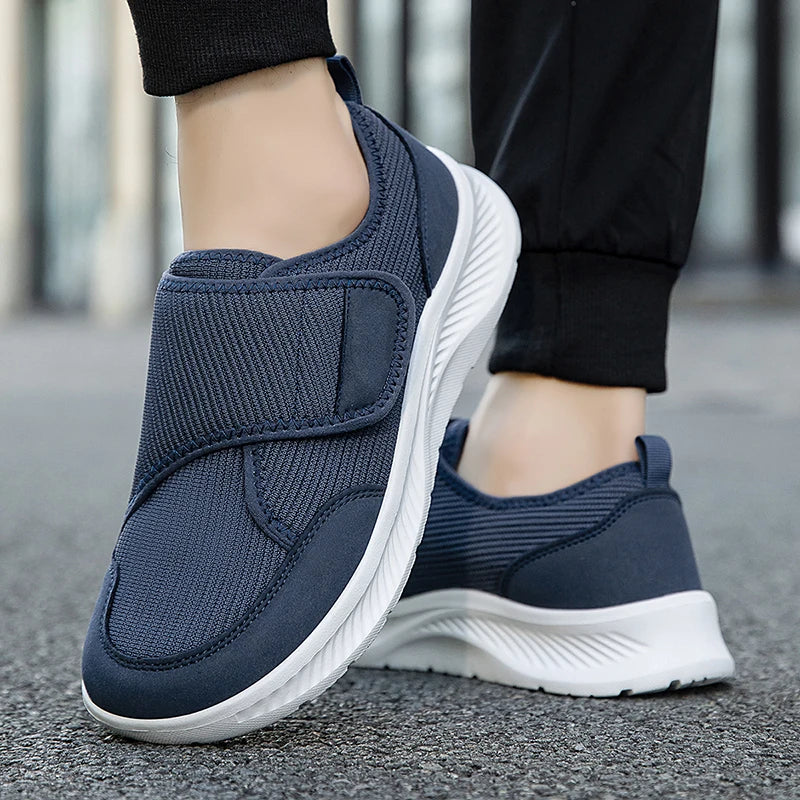 Men's Breathable Mesh Comfort Walking Shoes with Extra Wide Toe Box & Adjustable Hook-and-Loop Closures for Bunions, Swelling & Diabetes | Thomler