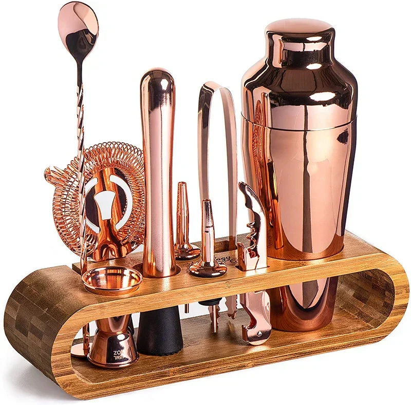 10-Piece Bartender Tool Set – Professional Mixing Kit with Organized Holder | Thomler