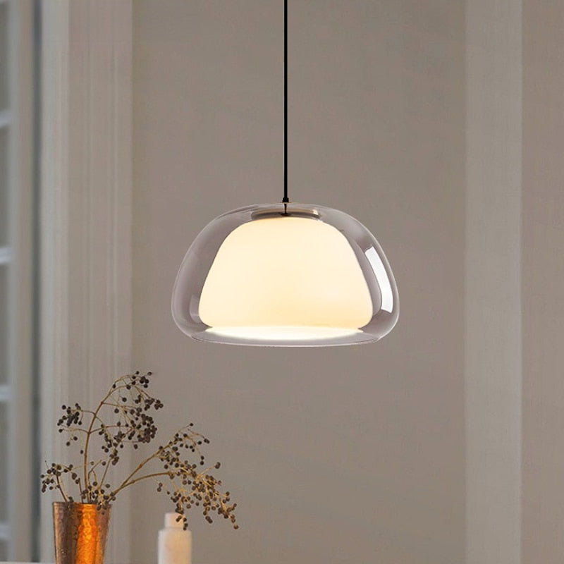 Translucent Globe Hanging Light Fixture Glass Dome Ceiling Lamp for Kitchen Island Dining Room Bedroom Modern | Thomler