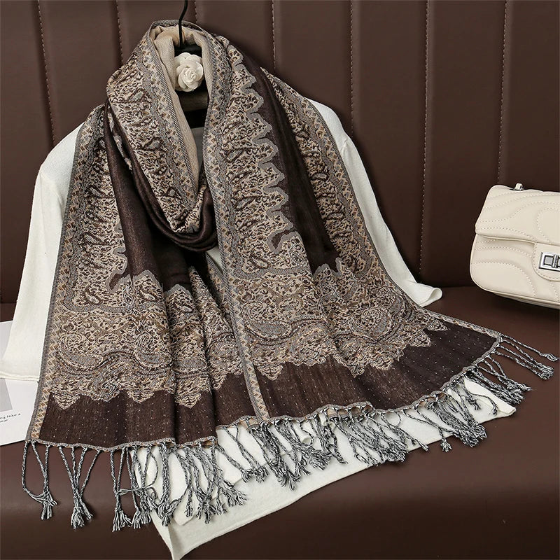 Soft Cotton-Blend Winter Wrap Scarf for Women – Lightweight Shawl for Fall & Cold Weather | Thomler