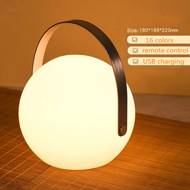 Outdoor Table Lamp Waterproof ABS LED 8 Colors 10 in Portable Patio Garden Lighting With Remote USB Rechargeable | Thomler