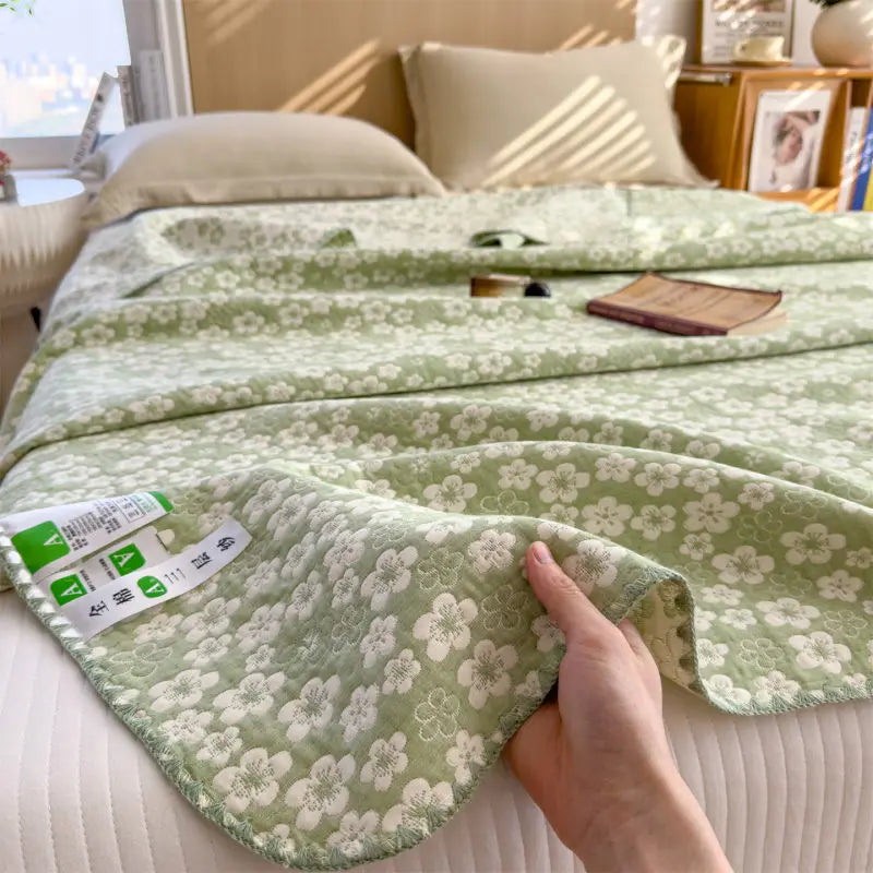 Triple-Layer Breathable Throw Blanket – 100% Pure Cotton Gauze Weave for Couch, Bed & Travel – Year-Round Comfort | Thomler
