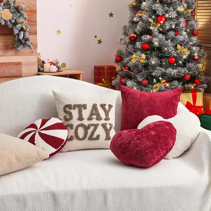 Festive Peppermint Stick Throw Pillow – Plush Novelty Holiday Cushion for Sofa and Couch Decoration | Thomler