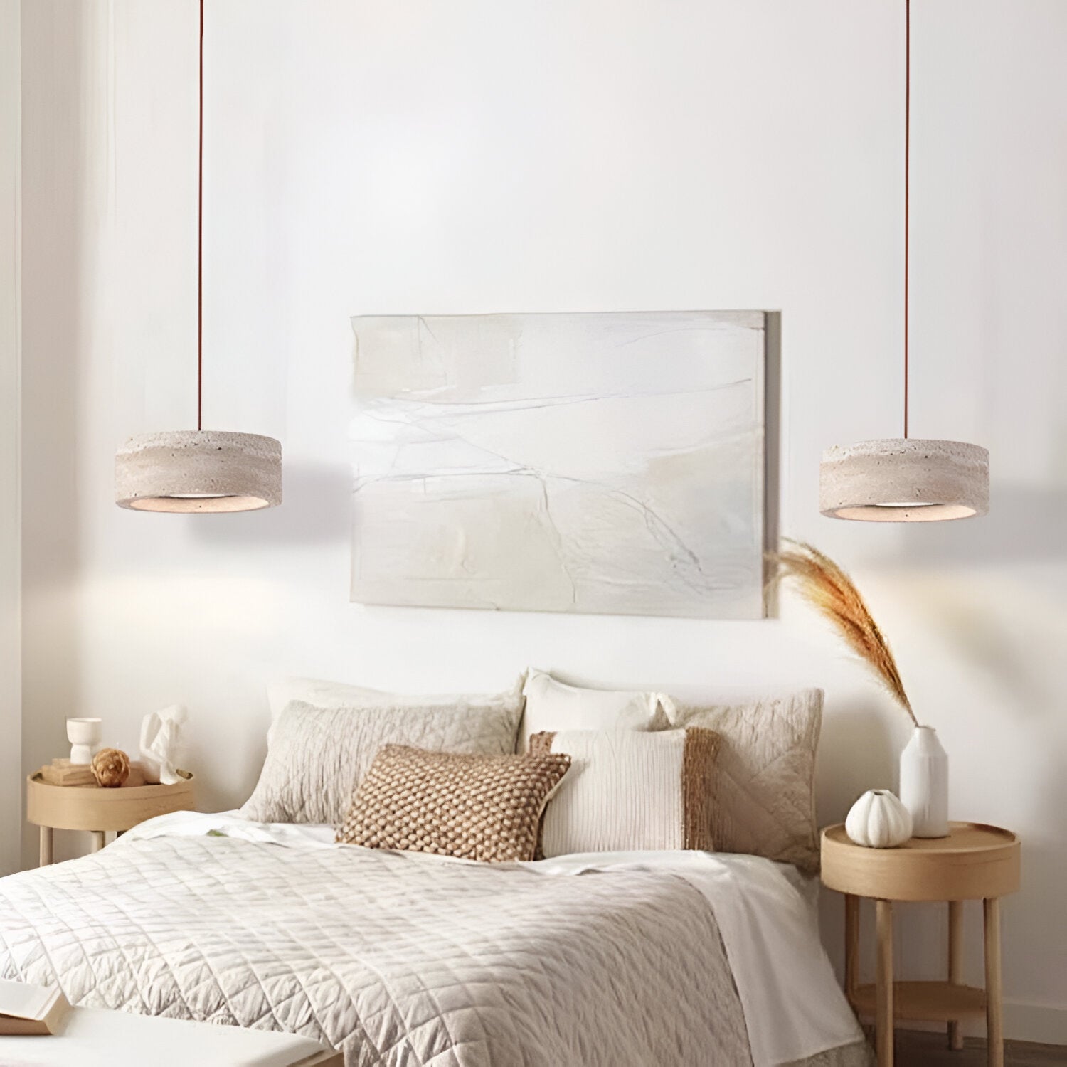 Pendant Light Travertine Stone 7.9 in Yellow Dining Room Kitchen Island Hanging Ceiling Lamp Adjustable Cord | Thomler