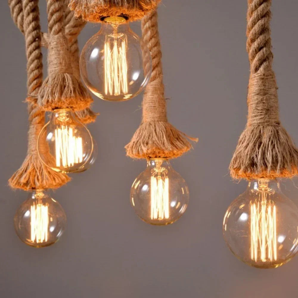 Pendant Light Rope E27 2.0 m Vintage Loft Interior Dining Room Kitchen Island Hanging Ceiling Lamp Industrial Style | Thomler