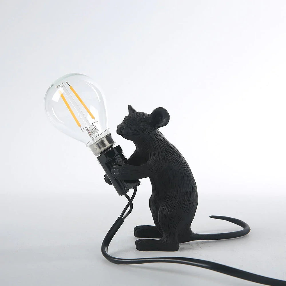 Whimsical Mouse Table Lamp with LED Light – Charming Resin Animal Décor for Bedroom, Living Room & Kids Room | Thomler