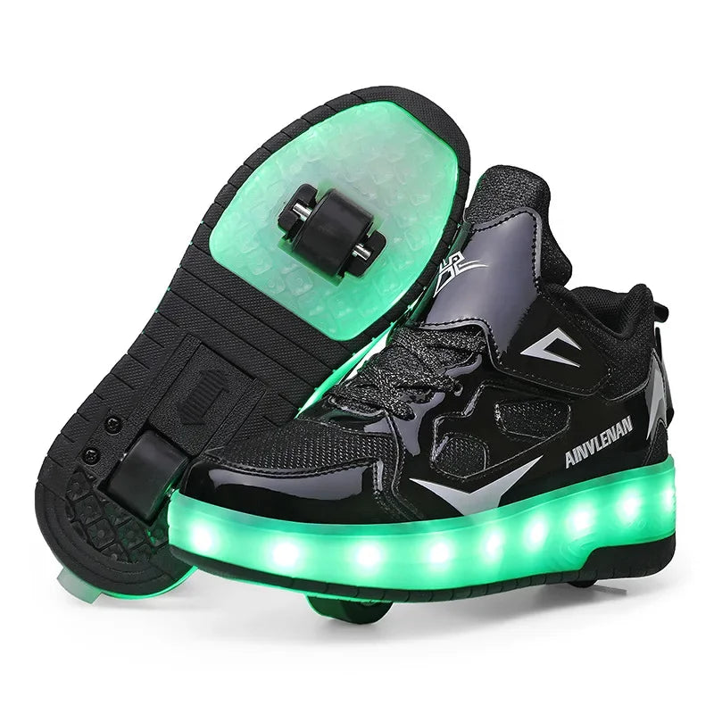 Light-Up Roller Sneakers for Kids – Illuminated Wheels with LED Lights for Boys & Girls – Skate Shoes with Retractable Wheels | Thomler