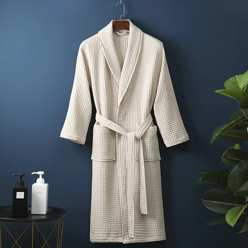 Soft Cotton Bathrobe for Women & Men – Cozy Lounge Robe After Shower Spa Hotel Home – Breathable Comfort Fit Loungewear | Thomler