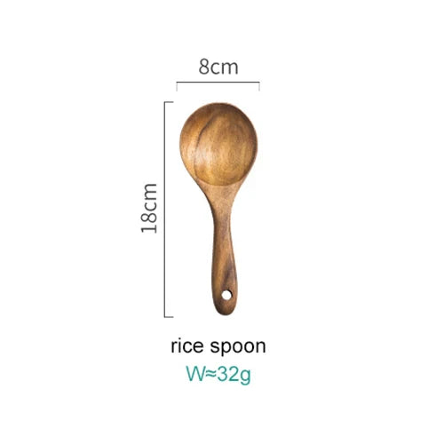 Cooking Utensil Set Acacia Wood 8-Piece Kitchen 12 in Premium Culinary Tools | Thomler