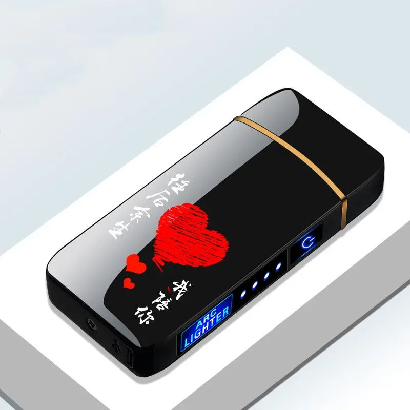 Rechargeable Dual-Arc Plasma Lighter with Touch Sensor & LED Display for Candles, Pipes & Outdoor Use | Thomler
