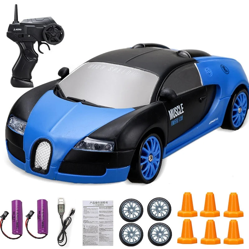 RC Mini Drift Car Remote Control Racing Toy with LED Lights & Rechargeable Battery for Kids & Adults | Thomler