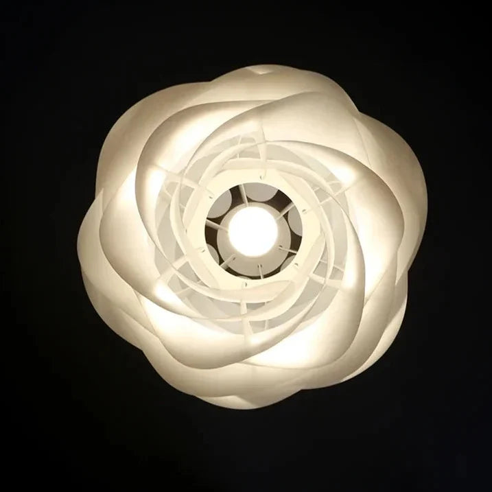 Sculptural Floral Ceiling Fixture with Tiered Petal Diffuser for Dining & Living Room – Adjustable Hardwire Pendant | Thomler