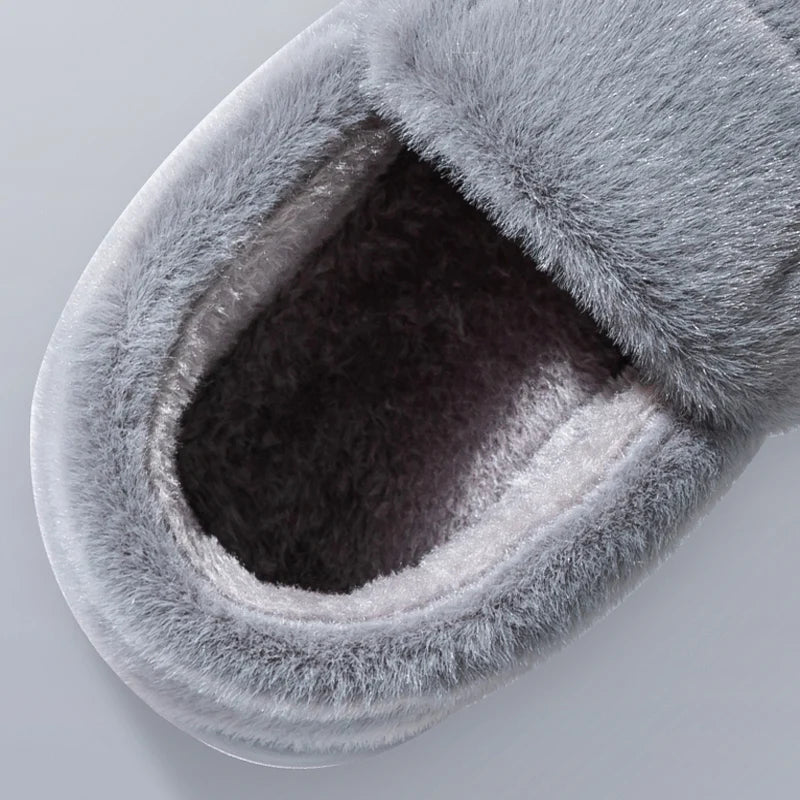 Fleece-Lined Indoor Slippers for Men & Women – Slip-Resistant Cotton House Shoes with Cushioned Insole, Extended Sizes Available | Thomler