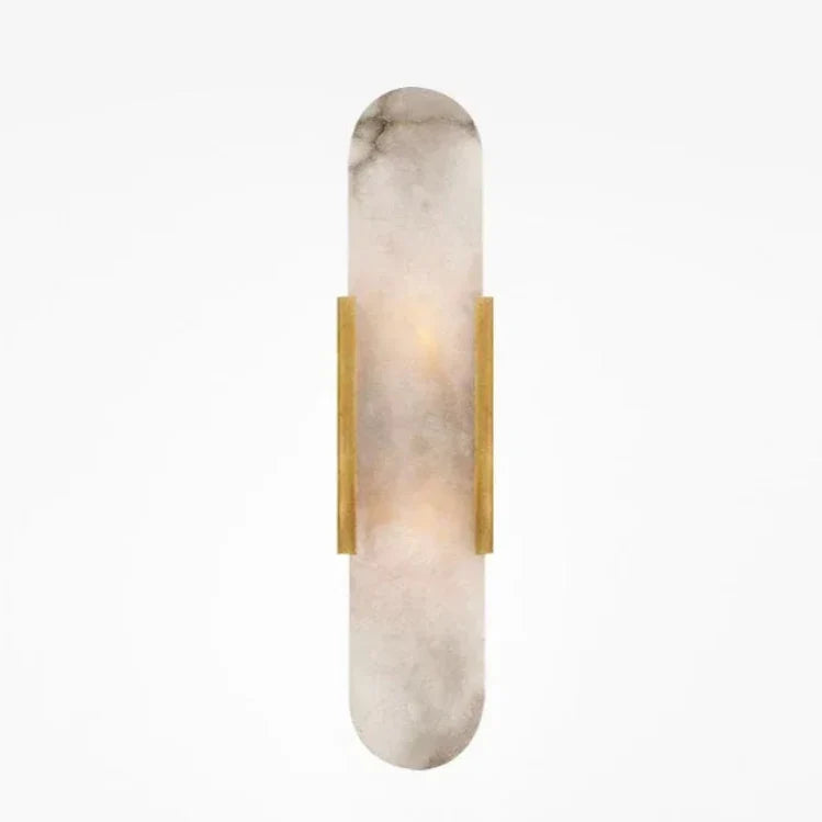 Natural Stone & Iron Wall Light Fixture for Bedroom, Hallway & Living Room – Modern Downlight Sconce | Thomler