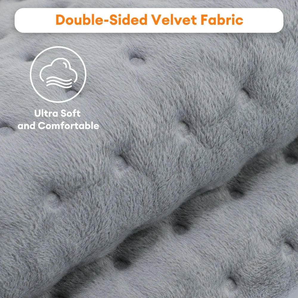 Therapeutic Heating Pad 9 Adjustable Levels Timer Auto-Shutoff Plush Velour Fabric Back Shoulder Leg Relief 24×12 in Gray for Home Office | Thomler