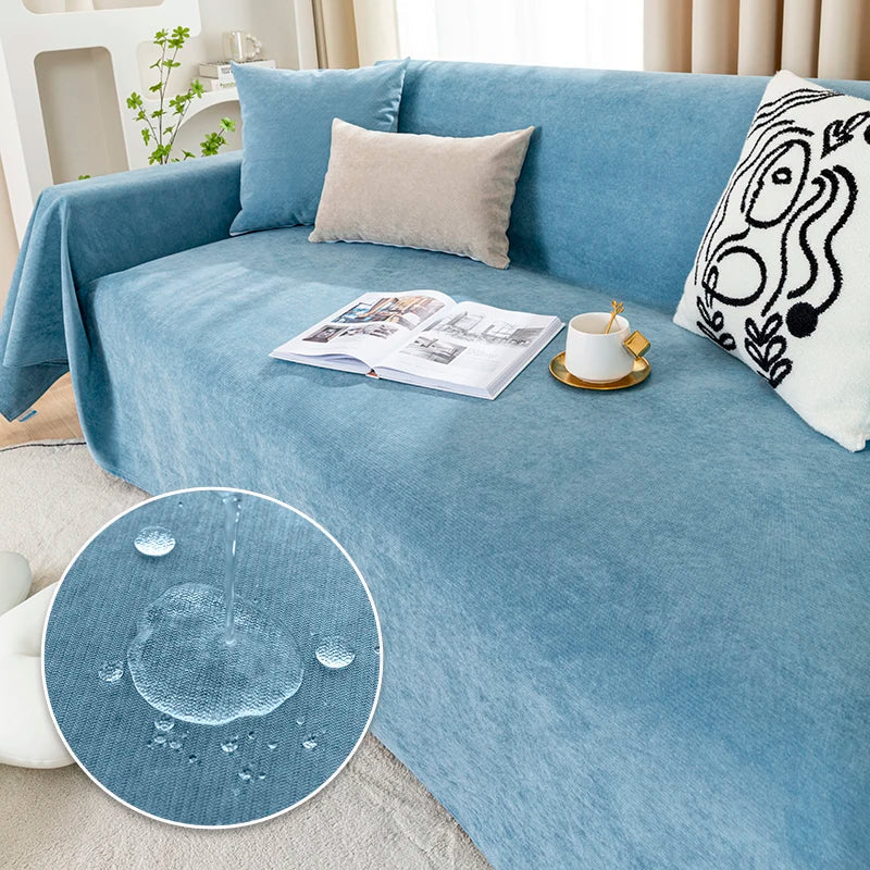 Stretch Furniture Throw with Tassels – Waterproof Couch Cover for Pet Hair, Scratches & Spills – Multi-Use Blanket for Sofa, Bed & Picnic | Thomler