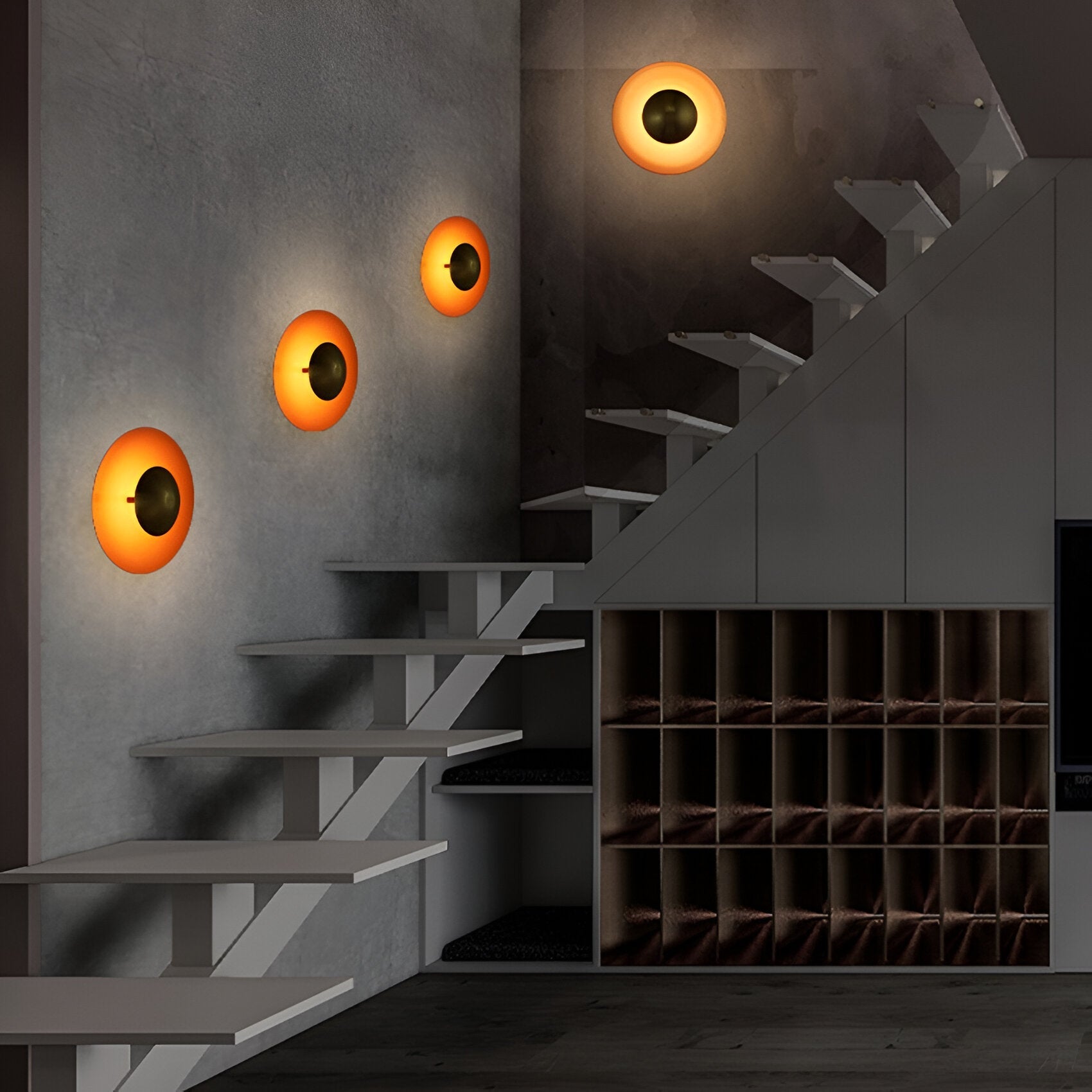 Wall Lamp Iron 15.7 In LED Round Modern Bedroom Living Room Accent Lighting Nordic Minimalist Decorative Fixture | Thomler