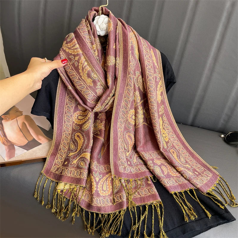 Soft Cotton-Blend Winter Wrap Scarf for Women – Lightweight Shawl for Fall & Cold Weather | Thomler